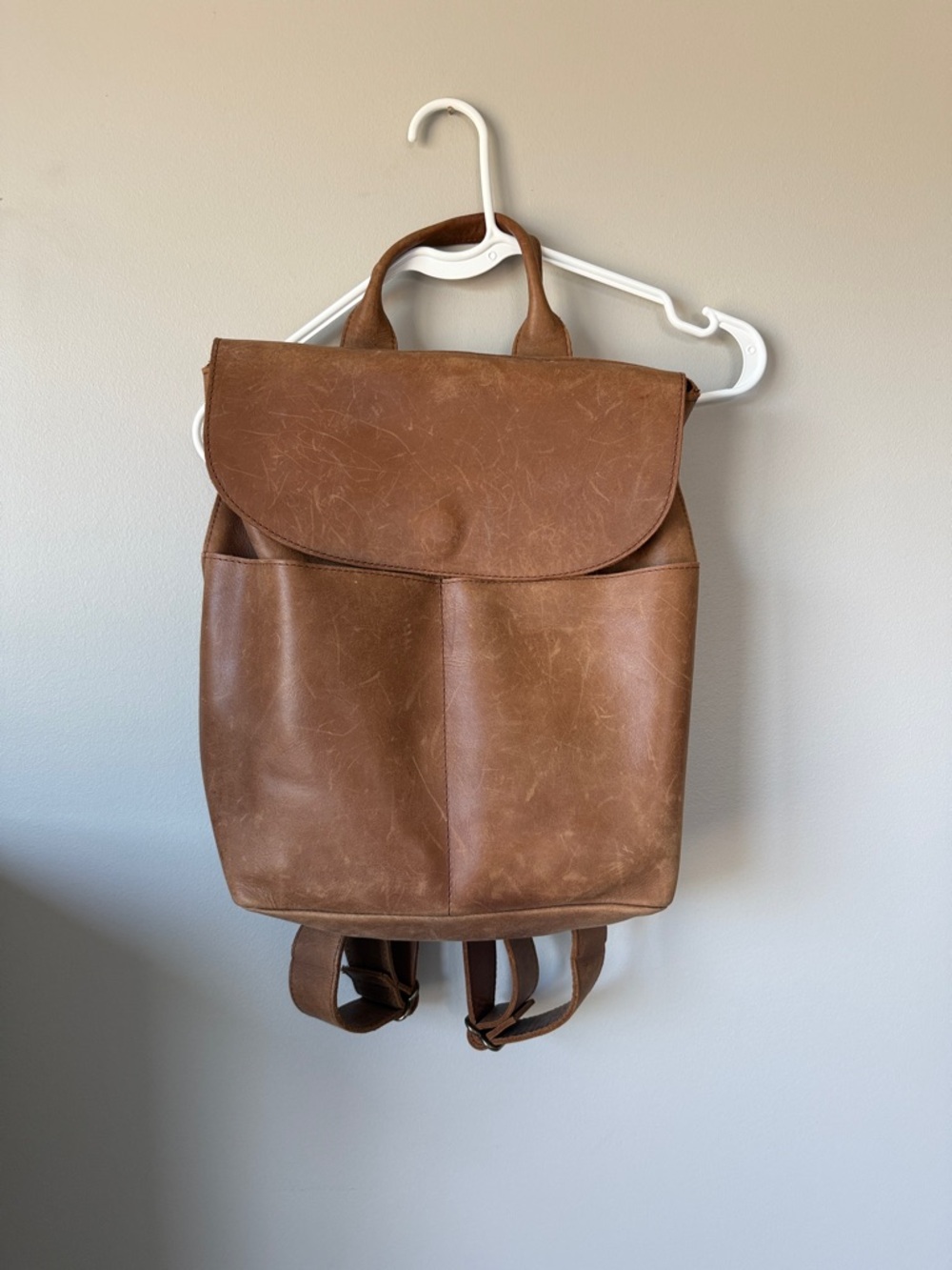 Able Brown Leather Backpack